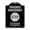 Signmission Designer Series-Private Driveway Stop Black & Silver Heavy-Gauge Aluminum, 24" H, BS-1824-9920 A-DES-BS-1824-9920 - alternate 1